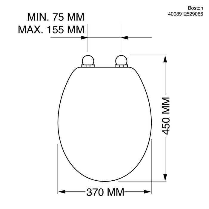 Tiger Boston Toiletbril met Deksel Duroplast - Wit / RVS Geborsteld