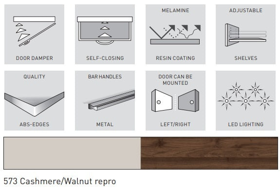 Germania Yonkers Badmeubel Set Twee Cashmere | Walnoot