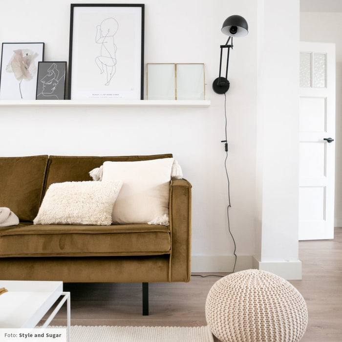 WOOOD Rodeo 3-zitsbank - Velvet - Honinggeel