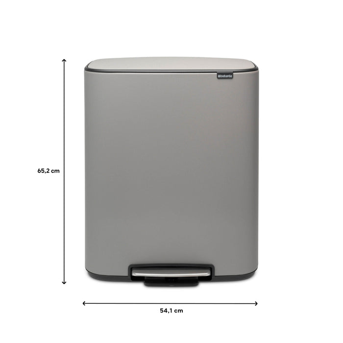 Brabantia Bo Pedaalemmer 60 Liter - Mineral Concrete Grey