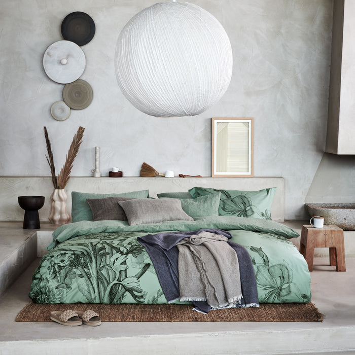 Vandyck Night Bloom Dekbedovertrek 200 x 200/220 cm - Smoke green