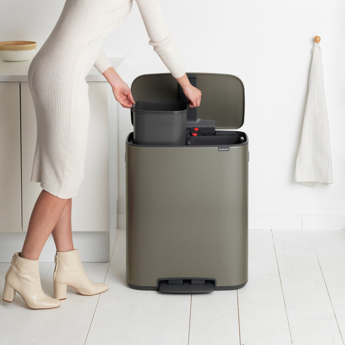 Brabantia Bo Pedaalemmer 2 x 30 L - Platinum