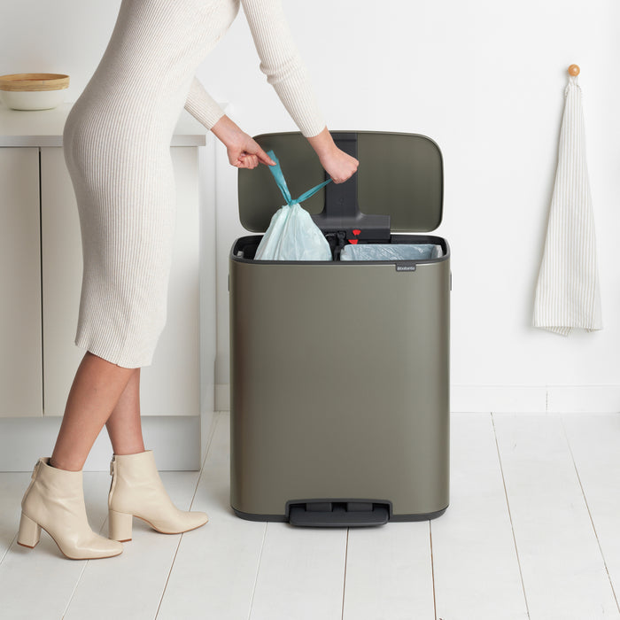 Brabantia Bo Pedaalemmer 2 x 30 L - Platinum