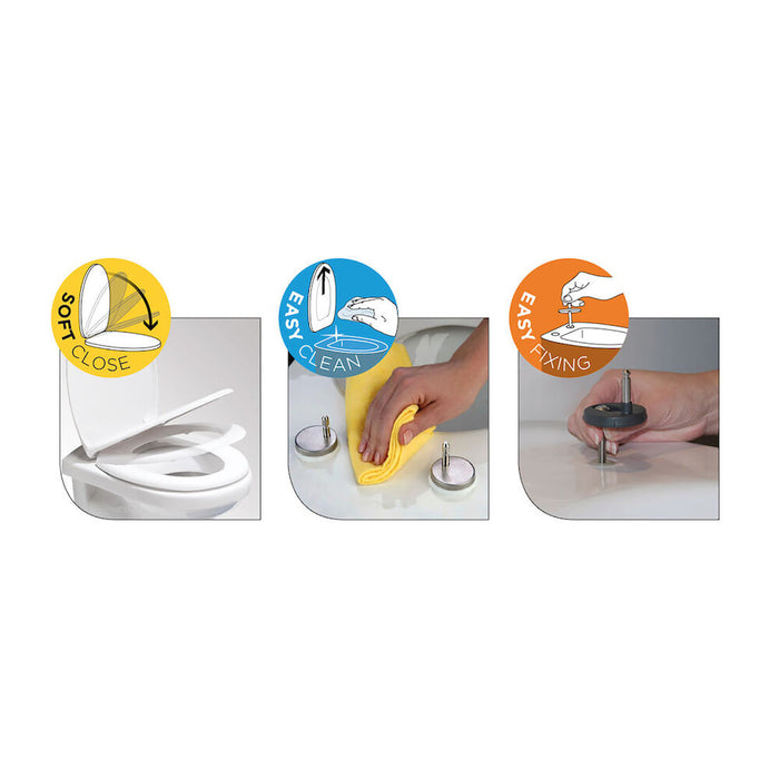 Tiger Ventura Toiletbril met Deksel Duroplast - Wit