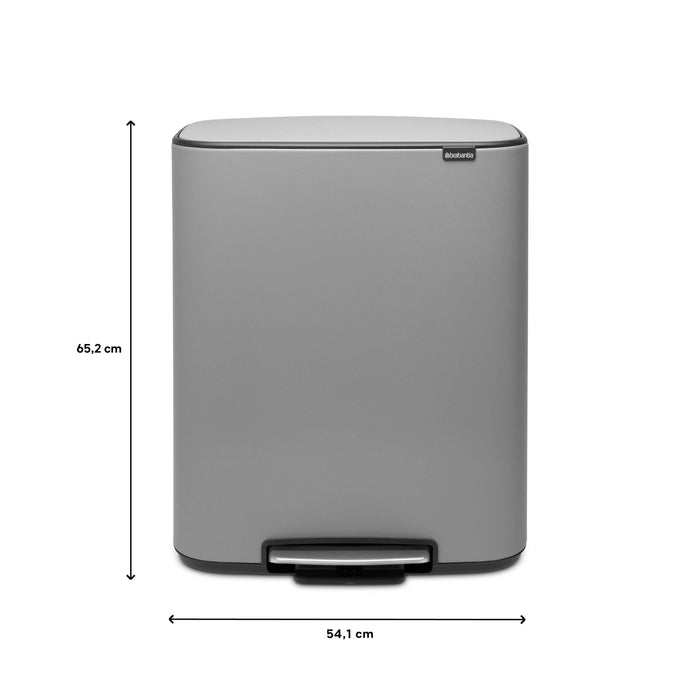 Brabantia Bo Pedaalemmer 2 x 30 L - Mineral Concrete Grey