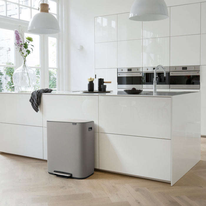 Brabantia Bo Pedaalemmer 2 x 30 L - Mineral Concrete Grey