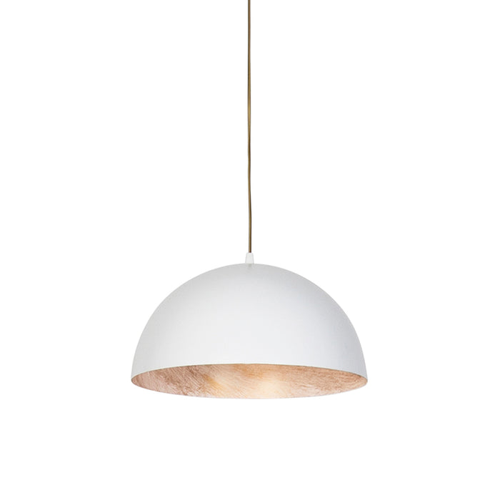 QAZQA Industriële hanglamp wit met goud 35 cm - Magna Eco