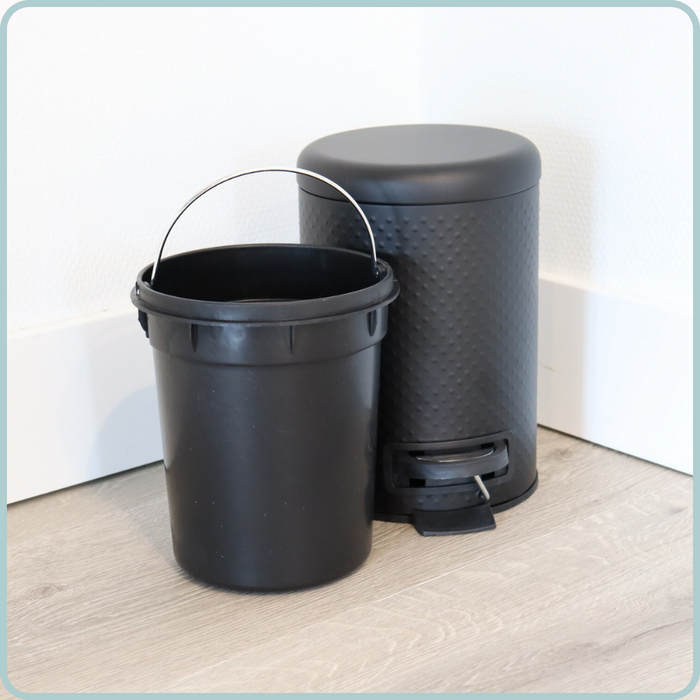 Nordix Pedaalemmer Prullenbak 3 Liter Zwart Badkamer Wc