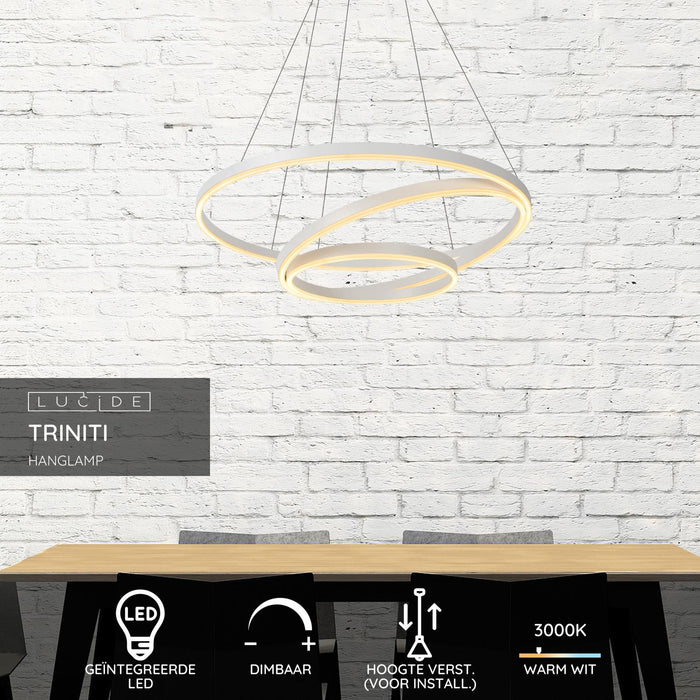 Lucide TRINITI Hanglamp - Wit