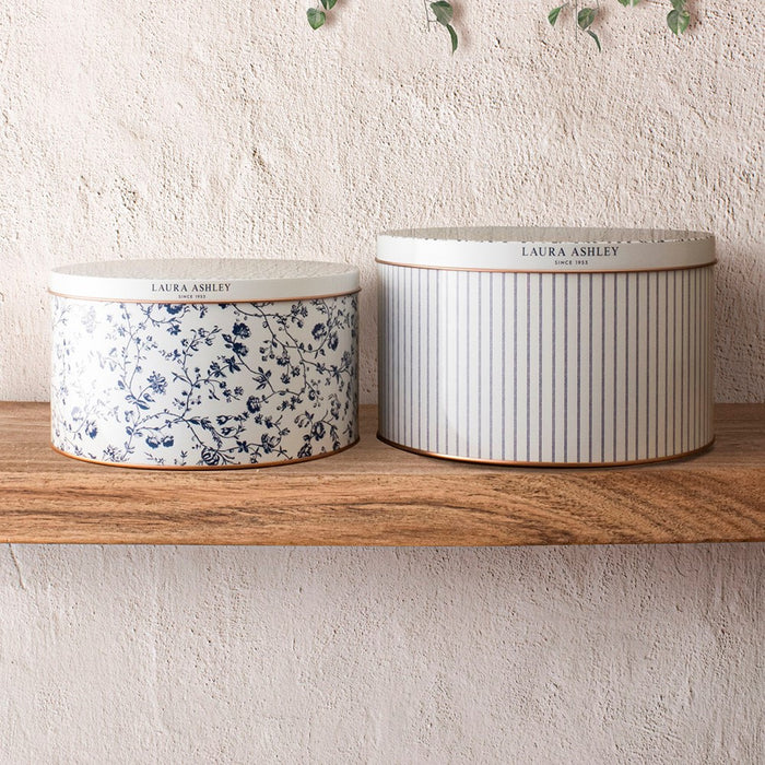 Laura Ashley Set 2 Blikken Candy Stripe en Woodruff