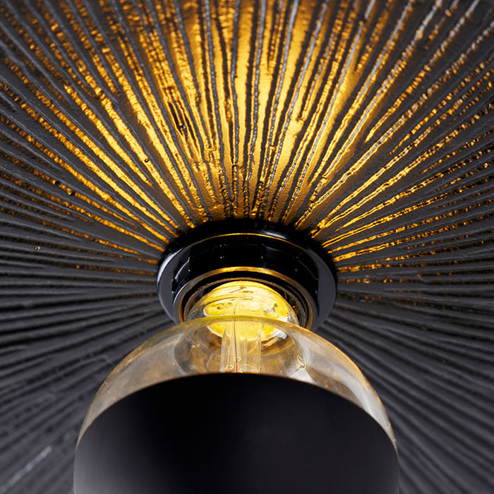 QAZQA Oosterse plafondlamp zwart rond - Konge