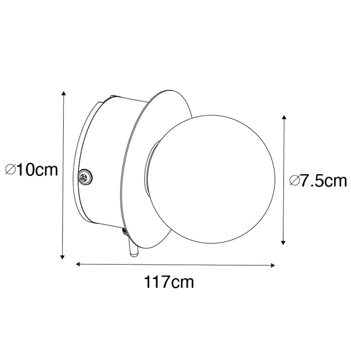QAZQA Wandlamp staal IP44 met schakelaar - Cederic