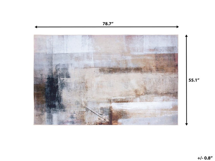 Beliani-TRABZON-Vloerkleed-Multicolor |Bruin-140 x 200 cm-Polyester