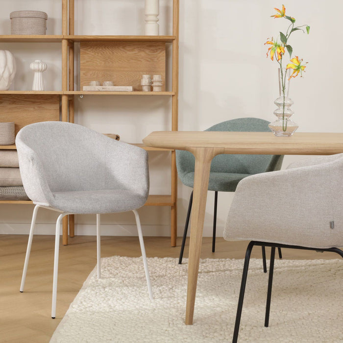 Nolon Nora-Otis Eetkamerstoel Lichtgrijs - met Armleuning - Wit