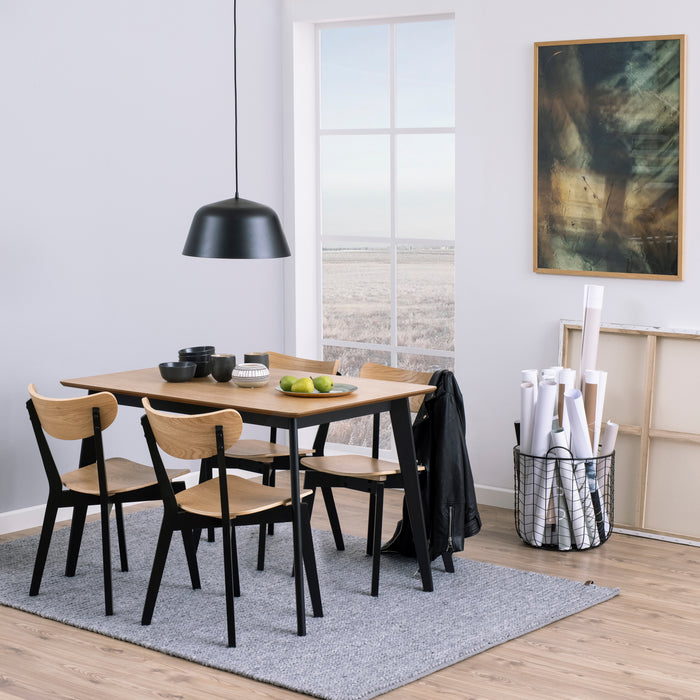 by fonQ basic Crow Eettafel - 120 x 80 cm - Eiken / Zwart
