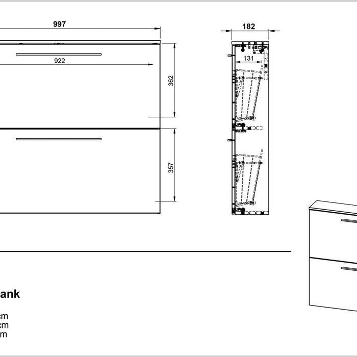 Germania Wildomar Schoenenkast 2 Kleppen Grafiet | Eiken