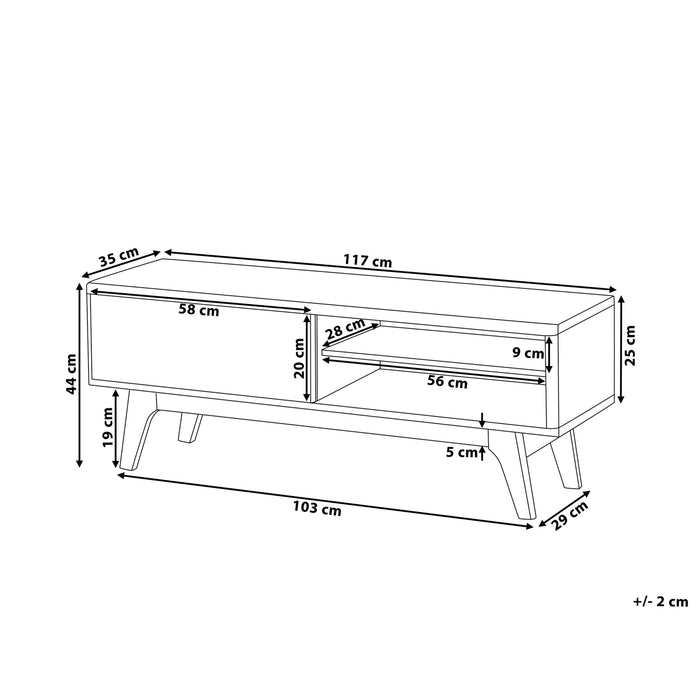 Beliani - BUFFALO - TV-meubel - Donkere houtkleur - MDF