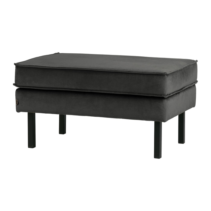 WOOOD Rodeo Hocker - Velvet - Antraciet