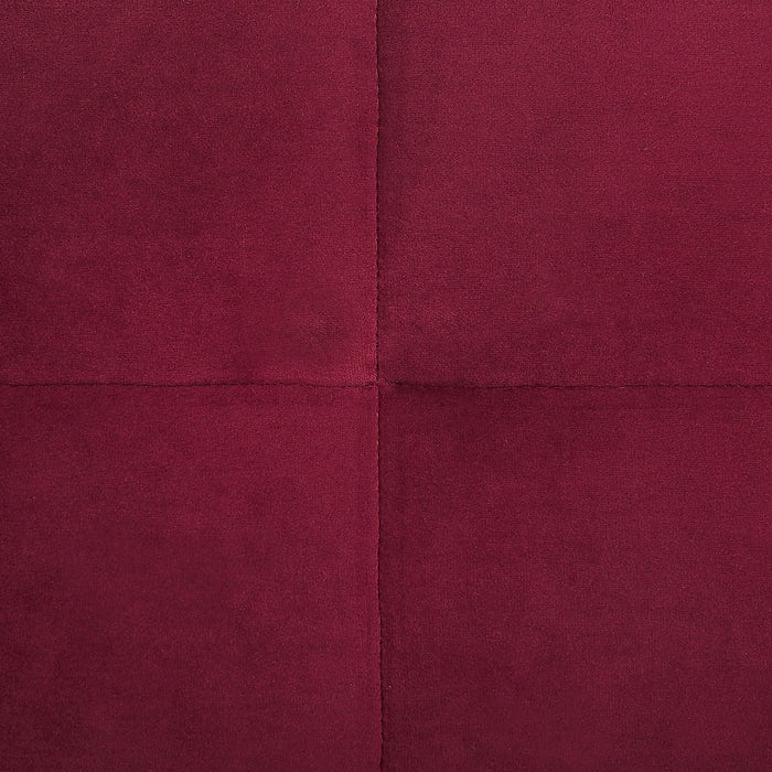 Beliani - FREDERICA - Driezitsbank - Donkerrood - Fluweel