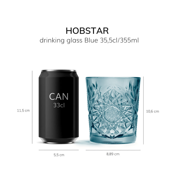 Libbey Drinkglas Hobstar Blauw 0,35 L - 6 st.