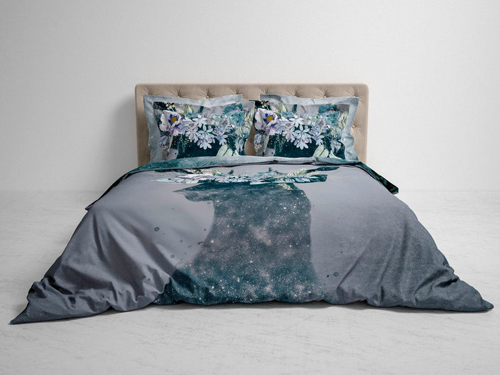 Heckett Lane Dekbedovertrek Katoen Satijn Myrthe - dark grey