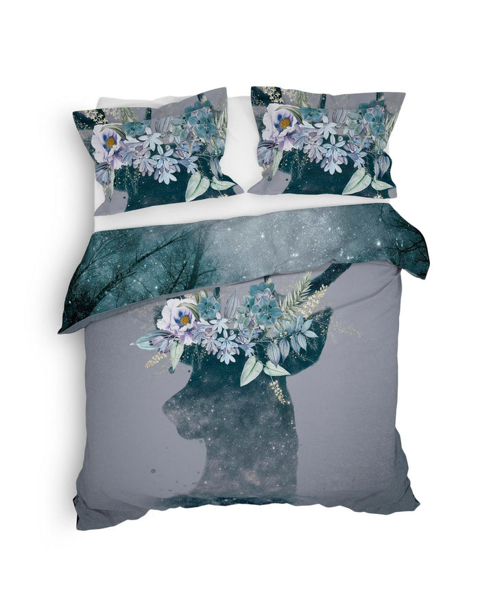 Heckett Lane Dekbedovertrek Katoen Satijn Myrthe - dark grey