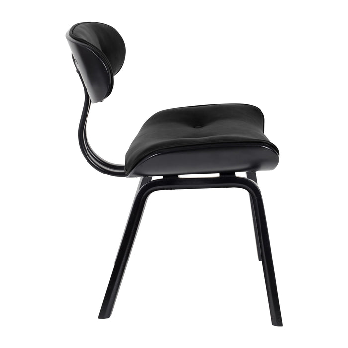 Dutchbone Blackwood Stoel - Zwart Onderstel - Zwart Kunstleer