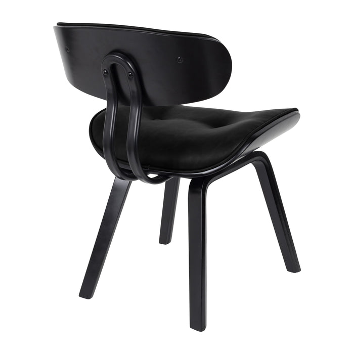 Dutchbone Blackwood Stoel - Zwart Onderstel - Zwart Kunstleer