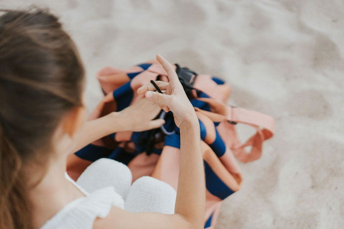 Play & Go Outdoor opbergtas mokka stripes