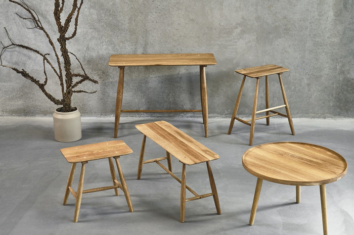 Villa Collection Bodo houten bankje naturel - 90 x 45 cm