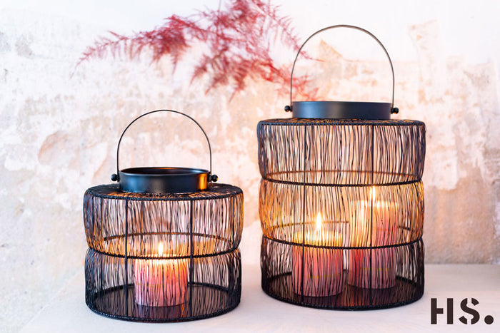 Sweet Living - Zwarte Lantaarn Nina - Ø25xH20 cm