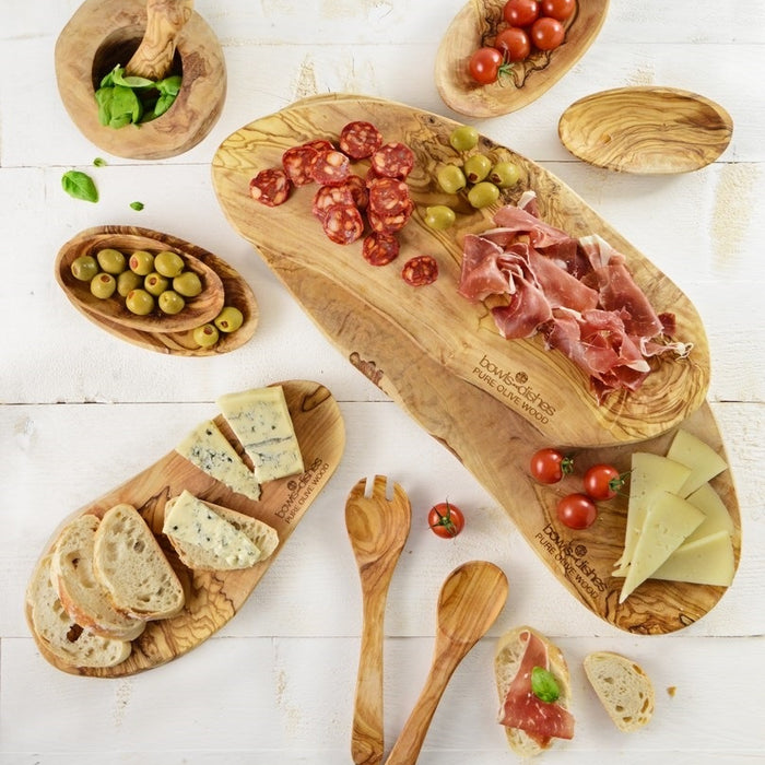 Bowls and Dishes Pure Olive Wood Tapasplank 30 x 35 cm