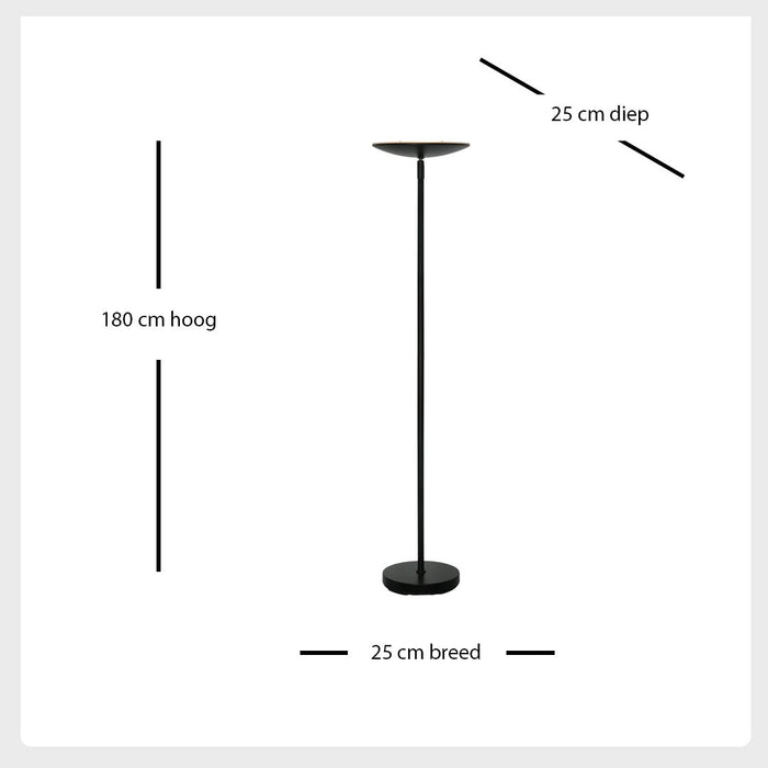 Freelight Vloerlamp Up Led Zwart incl. Dimmer