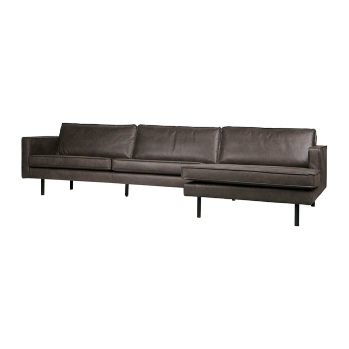 WOOOD Rodeo Chaise Longue Rechts - Eco-leder - Zwart