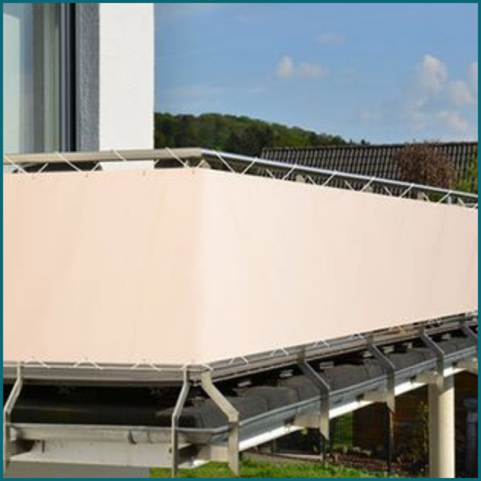 HIXA Balkonscherm Balkondoek Zonnescherm Winddicht 445x76 cm Zandkl...