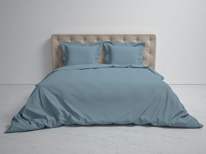 Heckett Lane Dekbedovertrek Katoen Satijn Punto - colonial blue