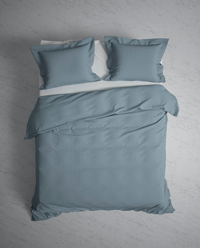 Heckett Lane Dekbedovertrek Katoen Satijn Punto - colonial blue