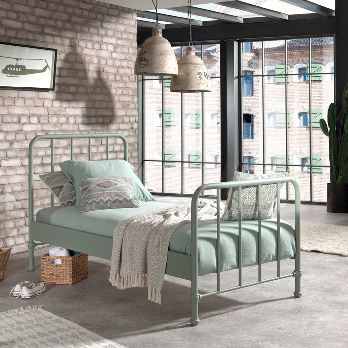 Vipack Bronxx Eenpersoonsbed 90 x 200 cm - Olive Groen