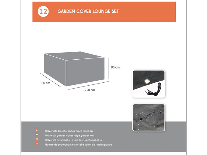loungeset beschermhoes London 300 x 250 x 90 cm zwart