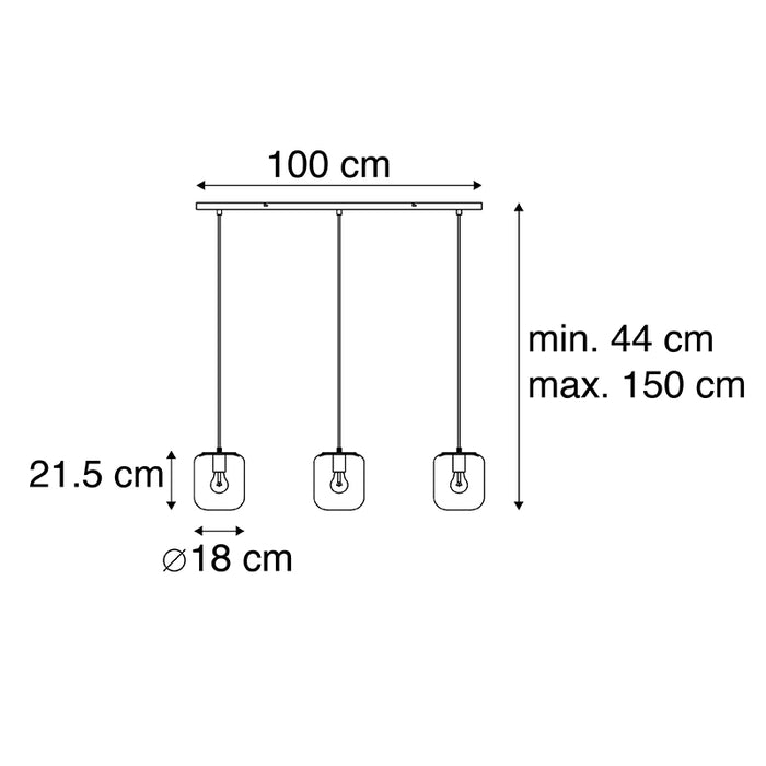 QAZQA Hanglamp bliss - Goud|messing - Design - L 1000mm