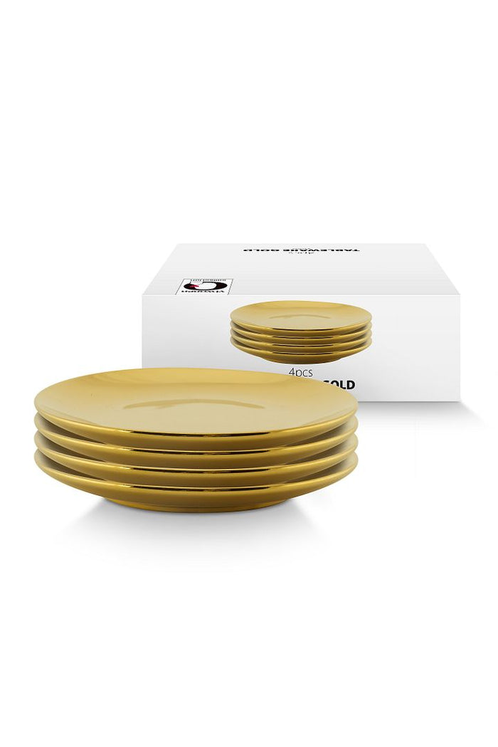 vtwonen Bord - Set van 4 - Goud - 12cm