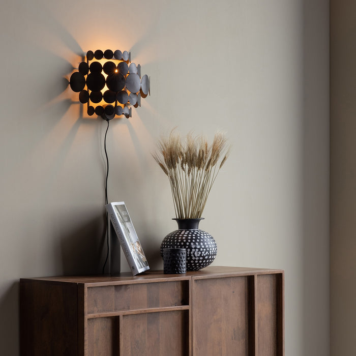 Woood Kaki Wandlamp - Zwart