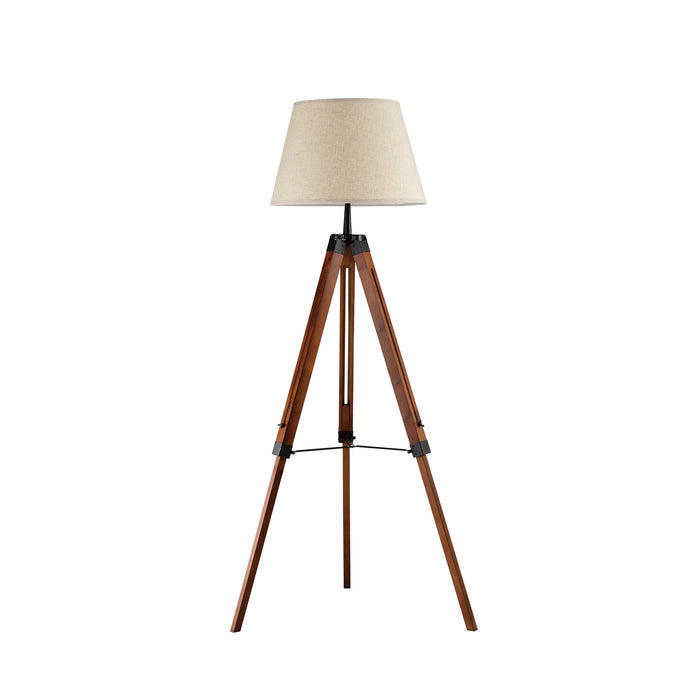 QUVIO Vloerlamp driepoot hout met beige kap - QUV5041L-WOOD
