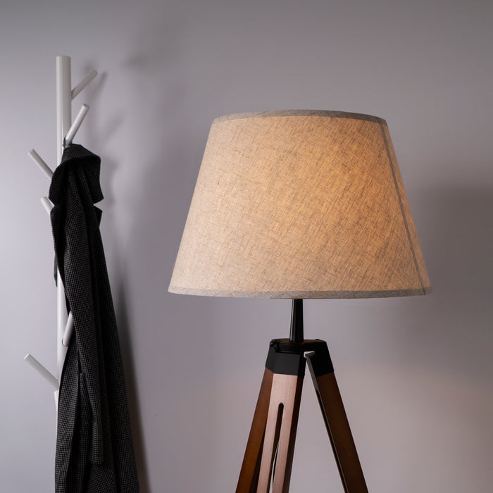 QUVIO Vloerlamp driepoot hout met beige kap - QUV5041L-WOOD