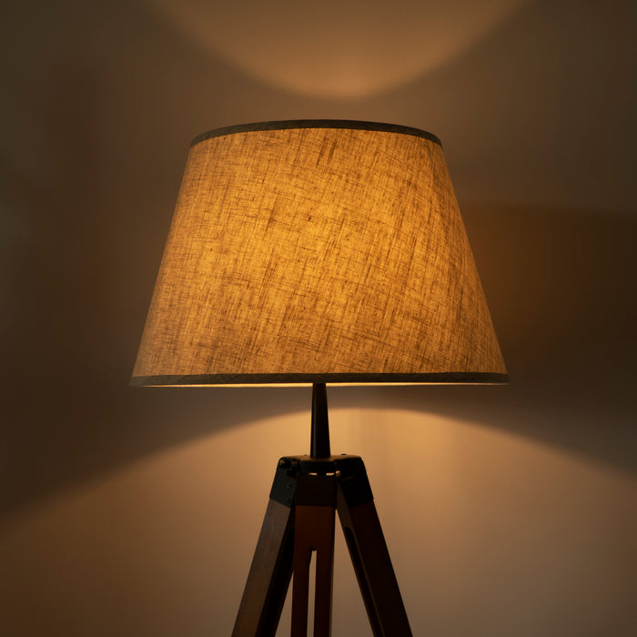 QUVIO Vloerlamp driepoot hout met beige kap - QUV5041L-WOOD
