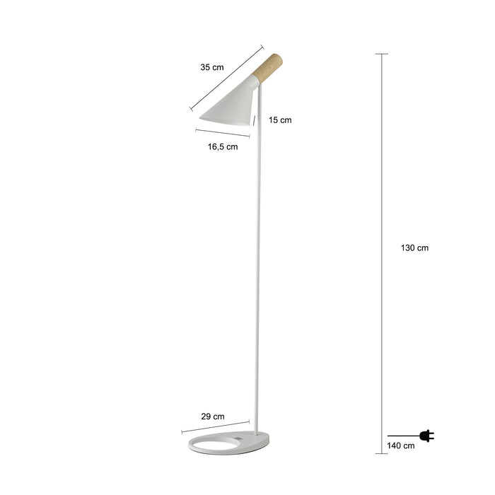 QUVIO Vloerlamp driehoek wit - QUV5036L-WHITE