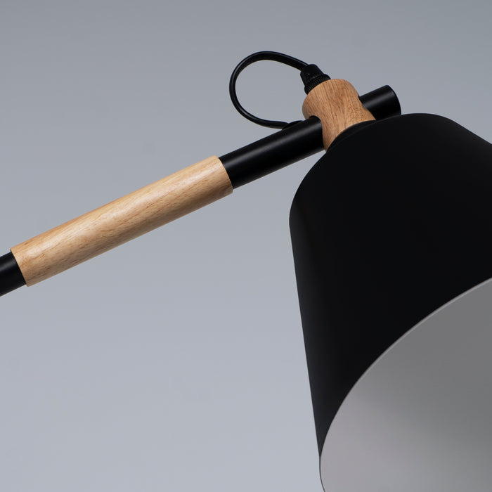 QUVIO Vloerlamp ronde lampenkap zwart - QUV5038L-BLACK