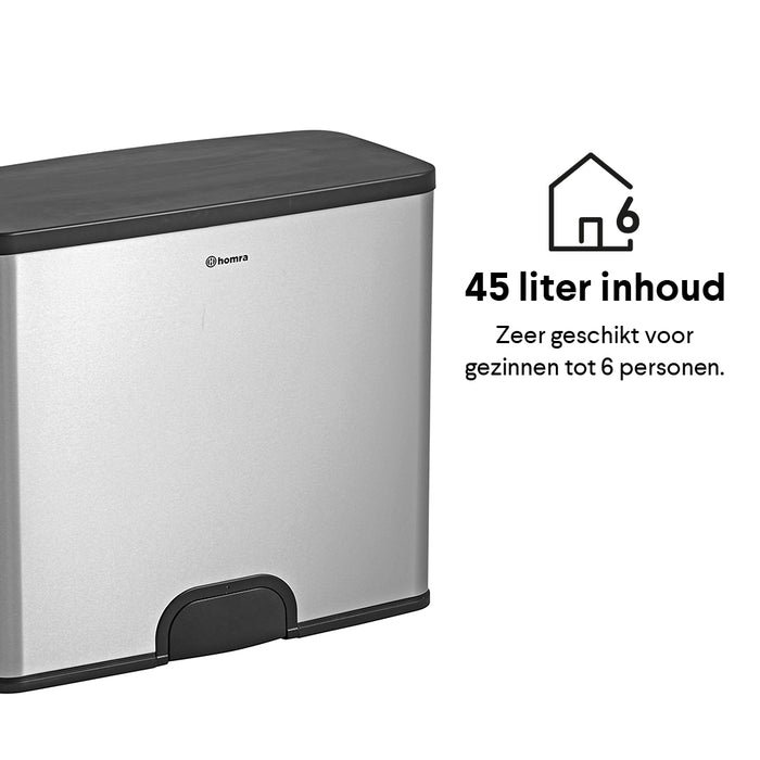 Homra 'Kick me' Afvalemmer met Sensor 45 Liter (15+15+15 liter)