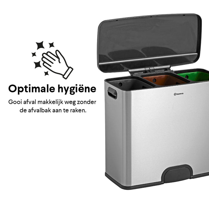 Homra 'Kick me' Afvalemmer met Sensor 45 Liter (15+15+15 liter)