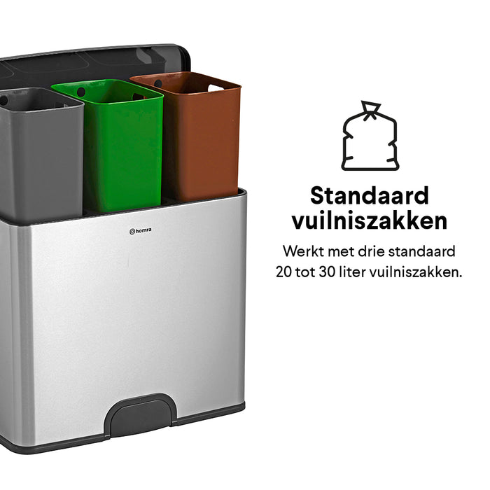 Homra 'Kick me' Afvalemmer met Sensor 45 Liter (15+15+15 liter)